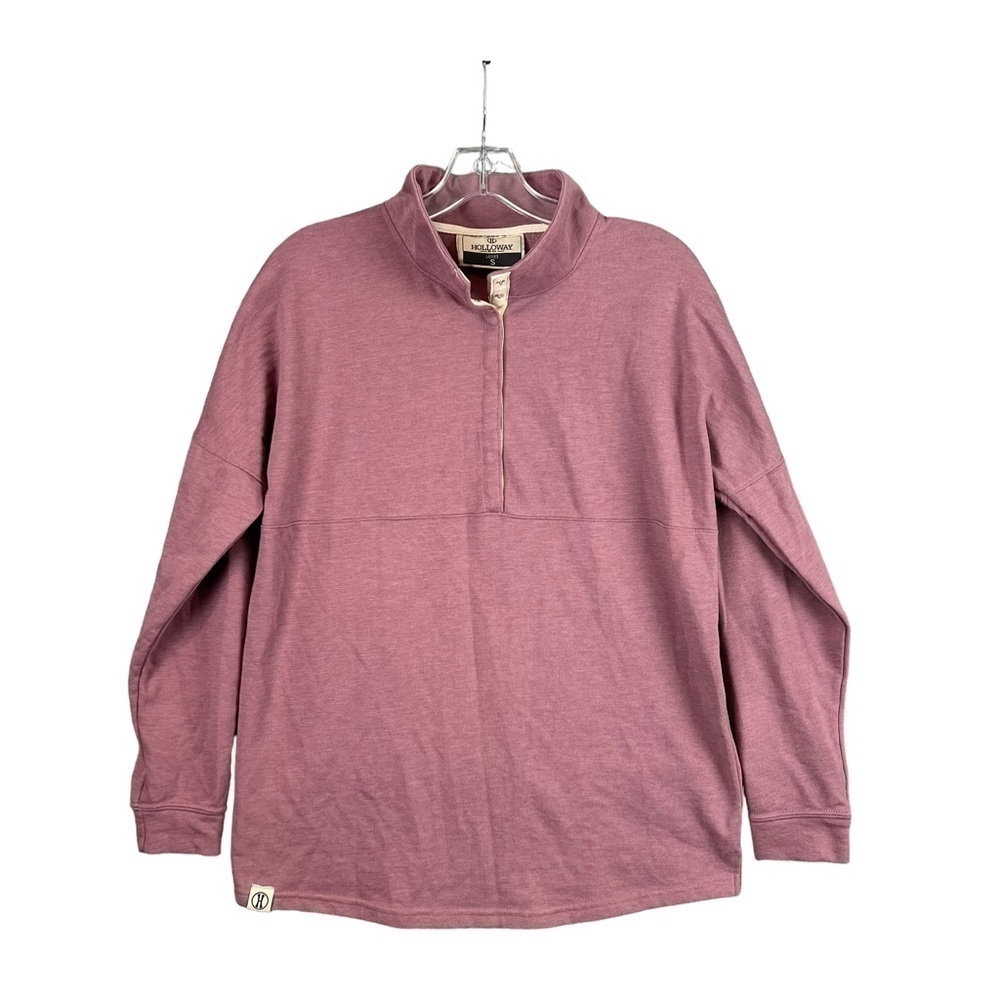Holloway Sweatshirt 1/4 Zip Pullover Womens Small Mauve Pink